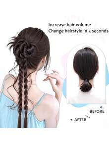 20 英寸长花辫龙须扭曲马尾辫 - 合成爪夹，女士卷发波浪接发，休闲装扮的自然造型，马尾接发，日常假发。 - 彩色 - 查看 4