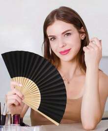 12/24/36 Folding Fans, Essential Fans, Fabric Folding Fans, Simple Paper Fans, White And Colored Folding Fans, Handmade Materials. Hand Fans, Cooling Fans, Wedding Decorations, Carnival Accessories, Line Dance Fans - Nhiều màu - Xem 8