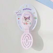 Miniso 三丽鸥酷洛米草莓系列便携式折叠镜梳 - 紫色，可爱卡通设计，镜子和梳子一体，方便收纳，非常适合补妆和造型，适合通勤/旅行/外出（1件装） - 紫色 - 查看 1