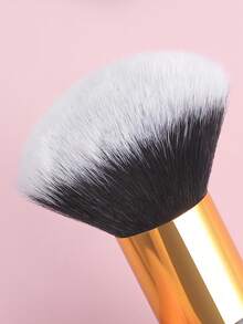 1pc Portable Soft Bristle Powder Blush Brush + 1pc Nylon Powder Puff - Makeup Brushes, Ultra Soft, Suitable For Beginners And Professionals