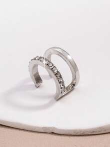 1 chiếc khuyên tai kẹp, khuyên tai đính đá Cubic Zirconia tinh tế, khuyên tai sụn, quà tặng trang sức cho phụ nữ. - Bạc 1 - Xem 4