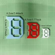 3 Pieces1-9 Number DIY Digital Painting Stencil Set - Turquoise And White Gridlined Stencil Panels For Art, Wall Stickers, Planners, Scrapbooking, Craft Materials - Reusable Dotted Guides For Hand Drawn Crafts, Stencils, Building Materials, Stenciling Tools