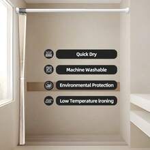 1 buah Tirai Mandi Modern Bertekstur Abu-abu, Kain Poliester Tahan Air Anti Kerut dengan Pengait, Desain Minimalis Nada Netral, Dapat Dicuci dengan Mesin, Dekorasi Kamar Mandi Sepanjang Musim - Krem - View 5