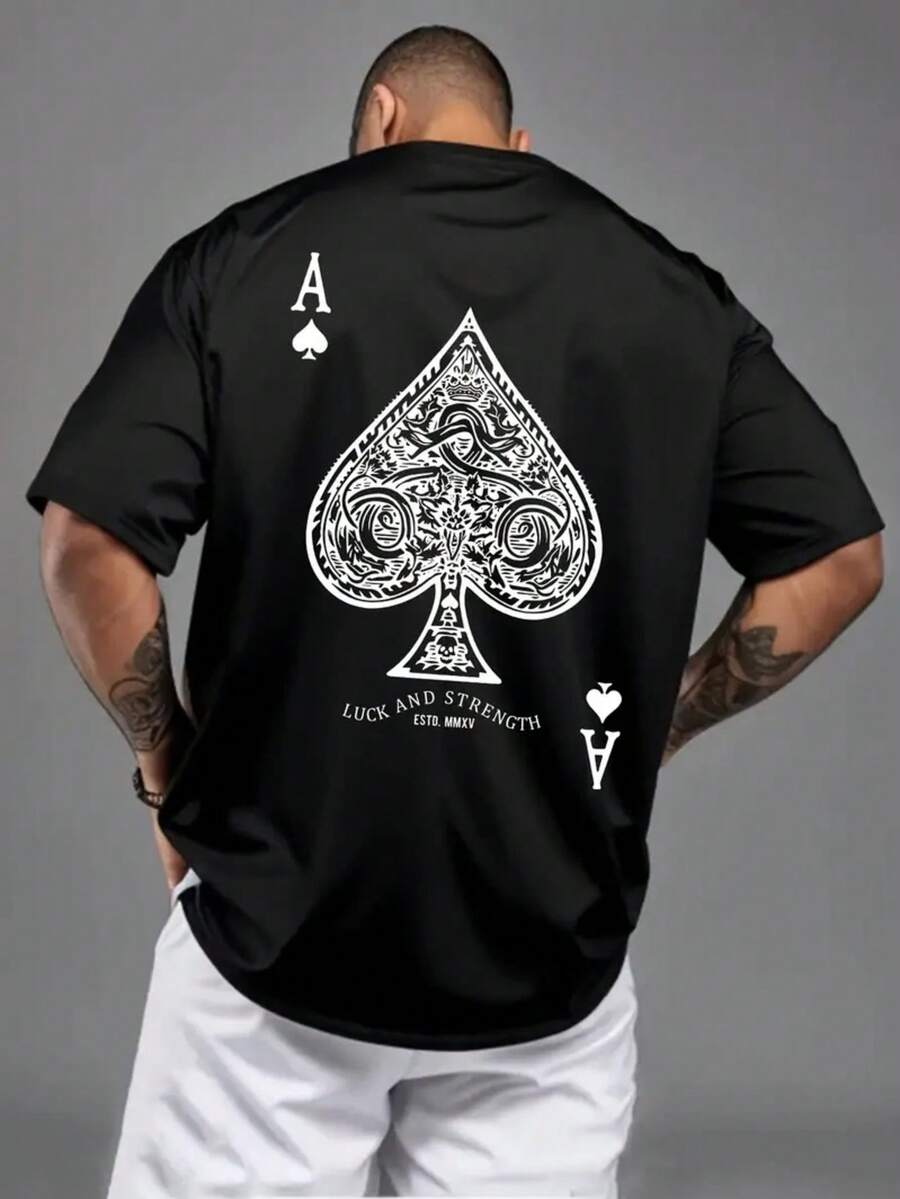 Men's T-Shirts Adult Kids Plus Size Casual Street Wear Premium Cotton Fashion Letter Az Deck Games - màu đen - Xem 1