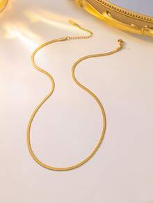 1pc Fashionable Flatsnake Necklace, Choker Jewelry For Daily Wear, Gift For Couple, Mom, Daughter, Jewelry