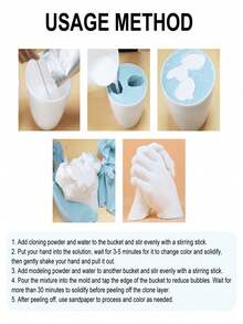 200克/50克/套 3D石膏立体手模套装，情侣款，石膏粉，创意3D手印复制模具（不含工具），DIY手脚模具套装，家居装饰佳品，情人节礼物