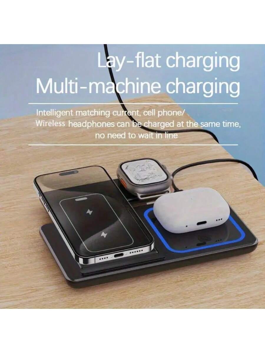 محطة شحن سريع متعددة الأجهزة - شاحن لاسلكي 3 في 1...