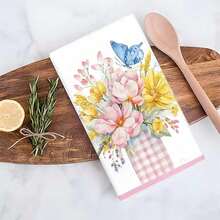 1set/2pcs/100pcs Flower And Pink Checkered Pattern Kitchen Towels And Dishcloths Are Suitable For Interior Decoration In Restaurants, Kitchens And Bathrooms, Party Decoration, Festival Gifts, And Can Also Be Given As Presents - Multicolor - View 10