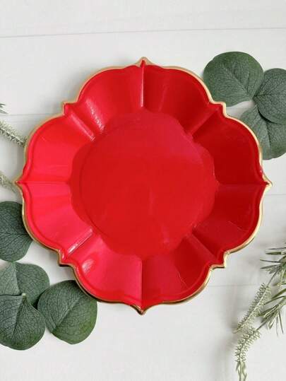 10Pcs/30Pcs/50Pcs 9 Inch Christmas Luncheon Plates - Paper Plates For Birthdays, Showers, Christmas Wedding And Bridal Showers