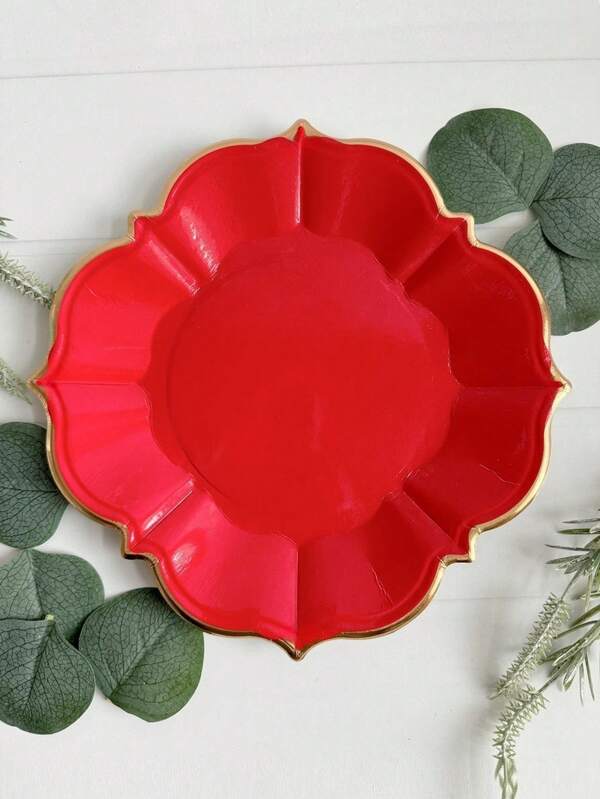 10 Stücke/30 Stücke/50 Stücke 23 cm Weihnachts-Mittagsteller - Pappteller für Geburtstage, Babypartys, Weihnachten, Hochzeiten und Bridal-Shower