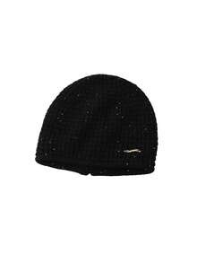 1 pieza Gorro de punto de corte holgado unisex con decoración de lazo de metal, suave y cálido, adecuado para exteriores, caminatas, uso diario en otoño/invierno