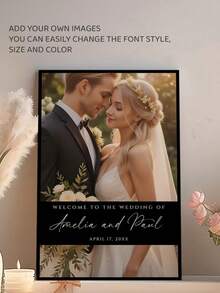 Wedding Welcome Sign Template, Modern Photo Welcome Sign Template, Printable Wedding Reception Poster - Multicolor - View 4