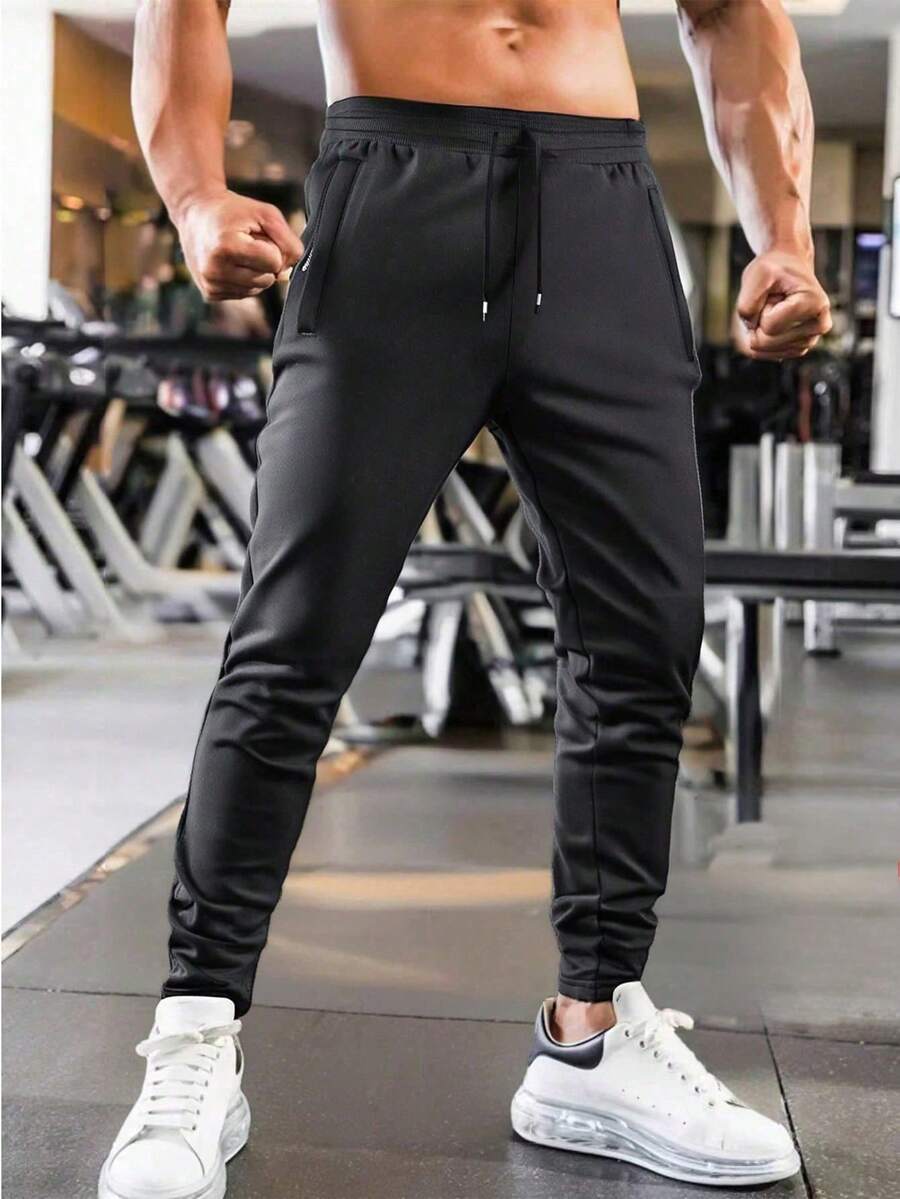 Quần nỉ thể thao ngoài trời thường ngày cho nam, Thu/Đông - màu đen - Xem 1