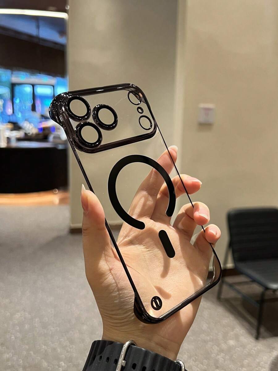 超薄无边框磁吸透明手机壳，兼容 17 Pro Max、17 Pro、13、14、15、16、17 Pro Max、17 Air、17、16，防震，支持无线充电，保护摄像头。