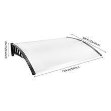 Regenschutzdach, transparentes Vordach für die Eingangstür, Wandmontage, 90 x 150 cm, geeignet für den Einsatz am Bett, im Freien und im Garten.