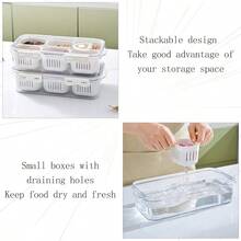 MineSign 2Pack Divided Snackle Box With Lids Stackable Food Serving Tray For FruitandVeggie Plastic Fridge Storage Container For Pantry Freezer Clear Snack Box For Meal Prep Candy Nuts Spice - 2 件裝,含 12 個隔層 - 查看 4