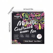 Set da 12 pezzi di pennarelli in metallo, con punte morbide e rigide, punta media, adatti per carta nera, creazione di biglietti, vetro, pittura su rocce, scrapbooking, album fai-da-te, ceramica
