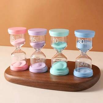 4 piezas Reloj de de colores | Temporizador de macaron 3/15/30/45/60 minutos | Adecuado para juegos, aula, hogar y oficina - Decoración del hogar de vidrio creativo Temporizador de aprendizaje juvenil