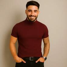Ribana T-Shirt Spring/Summer Slim Fit None - Burgundy - View 2