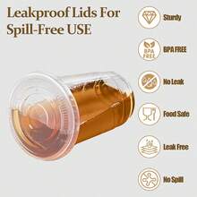 100PCS Disposable Plastic Cups, 16OZ/480ML, With Straws And Lids, Transparent Coffee Cups, Suitable For Parties, Gatherings, Weddings, Birthdays, Commercial Use Cups - 100 CÁI - Xem 7