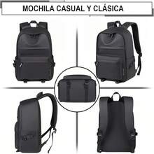 Mochila para Laptop Hombre, Mochila Impermeable, Mochila para Portátil de 15.6 Pulgadas, Mochila de Gran Capacidad para escuela, viajes, Negocios - Negro - Ver 3