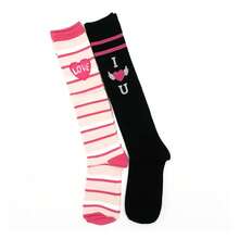 Women's Knee High Socks Cotton 2 Pair Pack - Valentine's Day & Mother's Day Gifts - Comfortable Crew Socks For Women 9-11/6-9 - 如圖696 - 查看 2