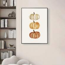1 pièce Impression sur canevas d'art charmeuse de citrouille d'automne sans cadre - Décoration murale aquarelle sans cadre pour la maison et le bureau