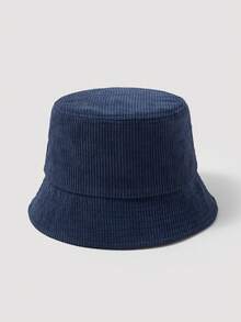 1pc Men's Fashion Corduroy Solid Color Bucket Hat, Suitable For Autumn/Winter Daily Outfits - A - View 22