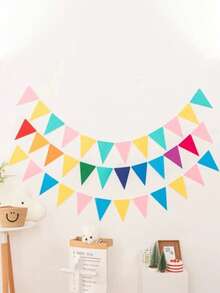 12 قطعة أعلام شعارات مثلثة ملونة من الشعر الاصطناعي، إكليل لافتتاح كبير، زينة حفلة عيد ميلاد بموضوع كرنفال، ديكور للأحداث الخارجية والفصول الدراسية