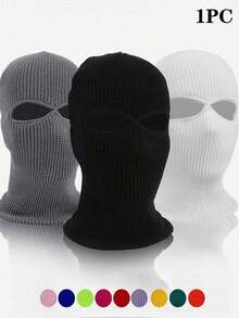 1PC Winter Knit Cap Warm Soft 2 Holes Full Face Ski Hat Hood Motorcycle Helmet Tactical Hat Fashion Women Men - Multicolor - View 12