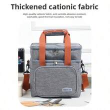 1PC Set Of Multi-Purpose Insulated Food Tote Bag With Multiple Colors And Double-Layer Heat-Resistant Lunch Bag, Suitable For Hot Dishes And Cold Drinks, Student School Supplies, Office Lunch Bags Or Home Picnic Coolers, Practical Household Items And Gift Creativity - Hai lớp màu xám - Xem 8