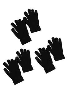 3 Pairs Unisex Winter Magic Gloves Adult Knit Gloves Warm Stretchy Knit Gloves For Men