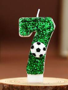 1件 0-9數字蠟燭，足球主題派對裝飾，生日蛋糕裝飾，畢業派對，烘焙裝飾 - 彩色 - 查看 7