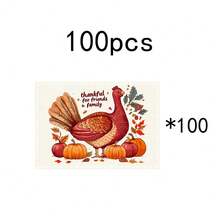 1pc/4pcs/6pcs/100pcs Autumn Thanksgiving Turkey Pattern Printed Placemats, Heat-Insulating Placemats, Suitable For Home Decoration, Holiday Dining, Kitchen And Party Decoration, Party Placemats, Can Be Given As Thanksgiving Gifts - Multicolor - View 14