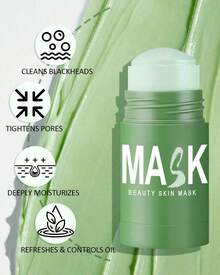 3pcs Green Tea Mask Stick, Lackhead Remover With Green Tea Extract, Blackheads & Face Moisturizing, Deep Cleanse Green Tea Mask Stick Pore Cleaner,Skin Brightening For All Skin Types - 綠色 - 查看 2