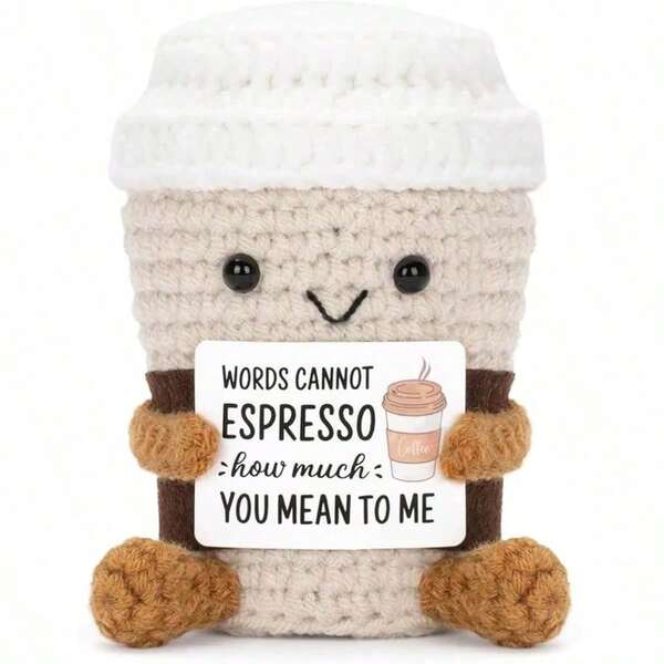 Mini Positive Crochet Penguin, Funny Inspirational Gifts For Women Men Friend Daughter Coworker, Plush Duck Shark Decorative Ornaments, Birthday Christmas Stocking Stuffers, Emotional Cute Decor