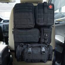 Universal Tactical ​ Back Organizer Vehicle Molle Panel Organizer Storage Bag With 5 Detachable Molle Pouch All Vehicel Such As,Truck,SUV, Car,,Etc - Upgraded-a-black - View 9