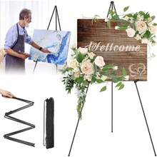Wedding Easel Stand, Instant Floor Poster Lightweight Collapsible And Portable With Tripod Base Birthday Wedding Outdoor Decoration, Welcome Board Stand For Weddings And Posters, Portable Durable Adjustable Display Easel For Photo Displays