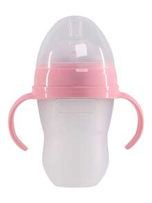 KUNT Biberón de silicona para bebé de 150ml/240ml con bola de gravedad y asa, anticólico, antideslizante, biberón para recién nacidos con asa para un agarre fácil - Multicolor - Ver 13