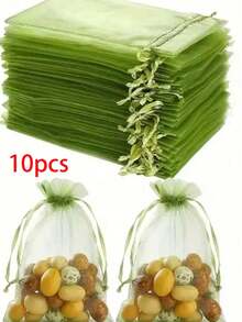 10pcs/20pcs/30pcs 4x6 Inches Luxurious Organza Drawstring Jewelry Pouches - Wedding Party Christmas Favor Gift Bags & Organizers - Reusable, Soft, And Durable Black Gift Wrapping Accessories - Multicolor - View 29