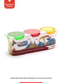 Set de juguete de arcilla de colores con dinosaurios para interacción entre padres e hijos. Arcilla creativa para manualidades de niños, sin pegajosidad ni decoloración (formas de dinosaurios interesantes + abundantes herramientas de arcilla). El set presenta temas lindos de dinosaurios, con arcilla antiadherente e indesteñible, junto con huevos de dinosaurio, moldes para dar forma y varias herramientas. Durante la interacción entre padres e hijos, los padres y los niños pueden usar la arcilla para esculpir dinosaurios y presionar los moldes, ejercitando las habilidades manuales y la creatividad del niño. Los niños también pueden jugar de forma independiente para liberar su imaginación y crear su propio mundo de dinosaurios, ayudando en el desarrollo artístico de los niños.