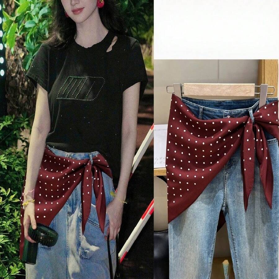 1 Stück vielseitiges Dreieckstuch, Denim-Gürtel, Hemd-Accessoire