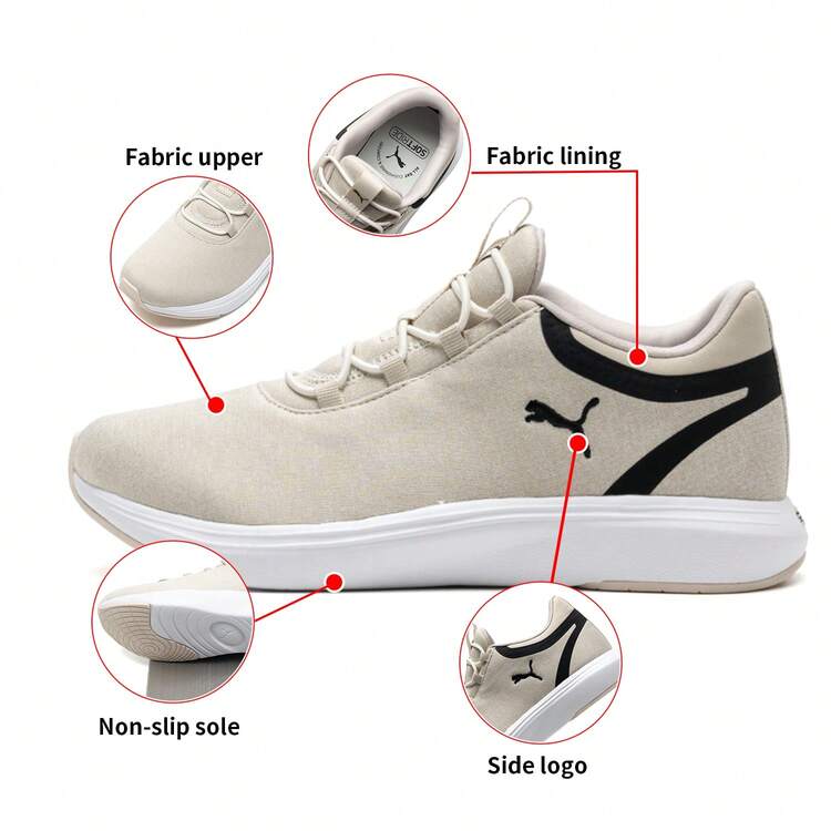 Puma Softride Cruise 2 套脚式男女通用运动鞋，缓震，健身训练，休闲跑步鞋 312005-02 - 雪白-黑色-沙礫灰 - 查看 1