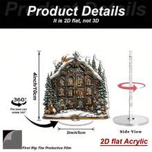 2D plat, 1 pièce Calendrier de compte à rebours du pays des merveilles d'hiver Décoration de bureau rotative en acrylique - Paysage enneigé de fantaisie bronze avec pins, rennes et accents dorés, 24 portes pour un compte à rebours de 25 jours, sans alimentation nécessaire Décoration d'intérieur et d'extérieur pour les fêtes, Décoration de Noël d'extérieur, Style plat
