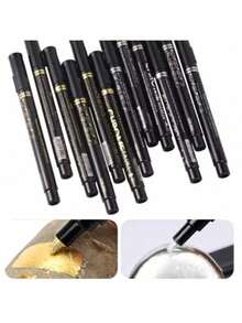 1pc Metallic Chrome Marker Pen, Metallic Paint Pen For DIY Models, Waterproof Touch Up Paint, Silver Electroplated Pen - Multicolor - View 5
