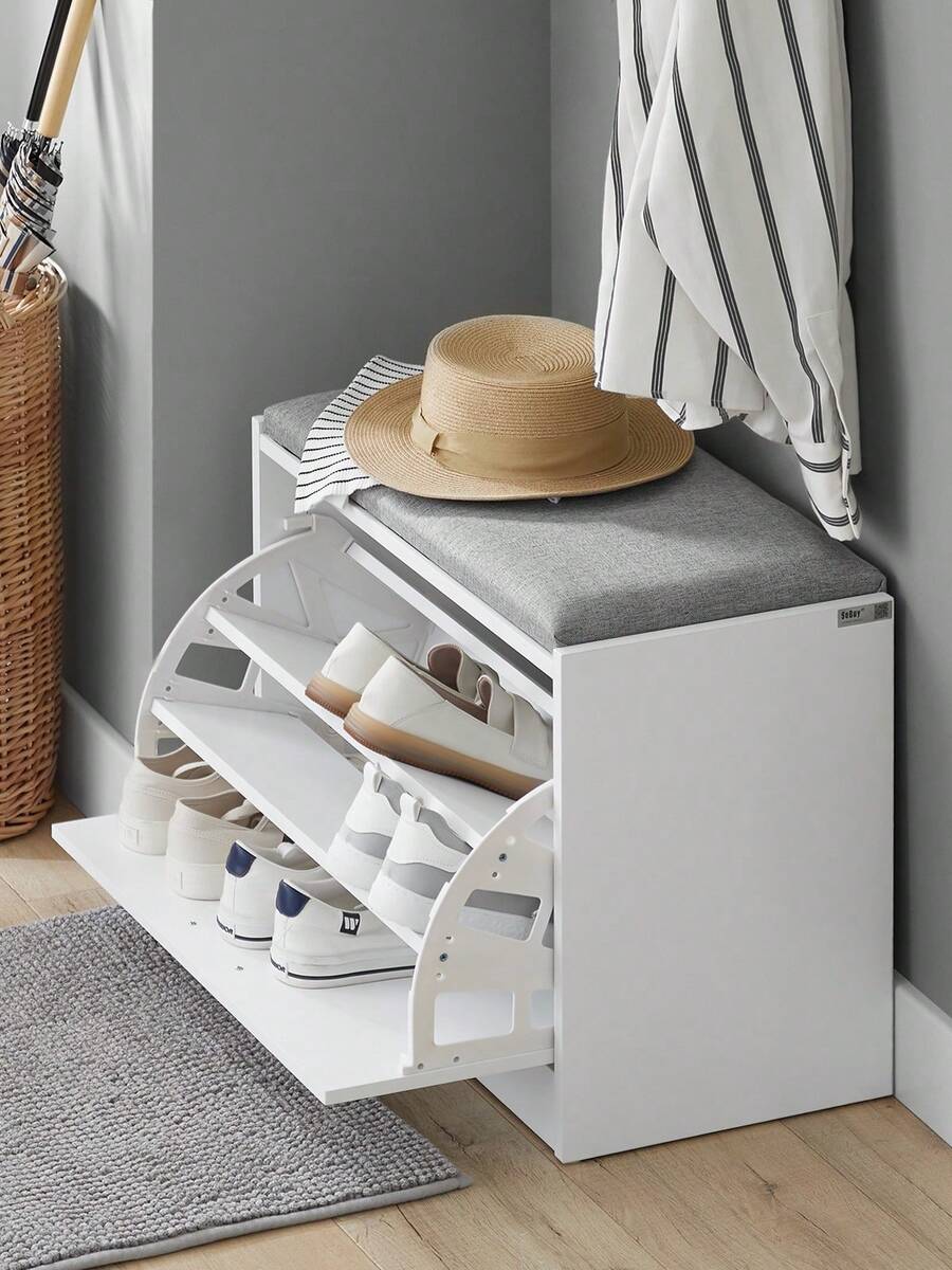 SoBuy FSR16 Hallway Shoe Bench Shoe Rack Shoe Cabinet With Flip-Drawer ...