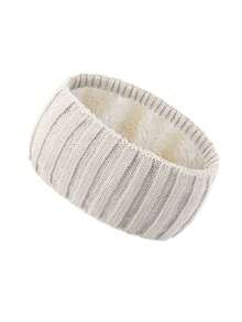 Knit Winter Fuzzy Thermal Lined Headbands Ear Warmers Elastic Turban Crocheted Head Wrap