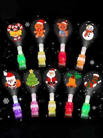 10 piezas - Regalos de fiesta de Navidad, luces de dedo LED que se iluminan, regalos de fiesta de ducha de Navidad, paquete a granel de regalos de fiesta que brillan en la oscuridad, perfectos para rellenar calcetines, regalos de Papá Noel, relleno de bolsas de regalo, favoritos de los niños