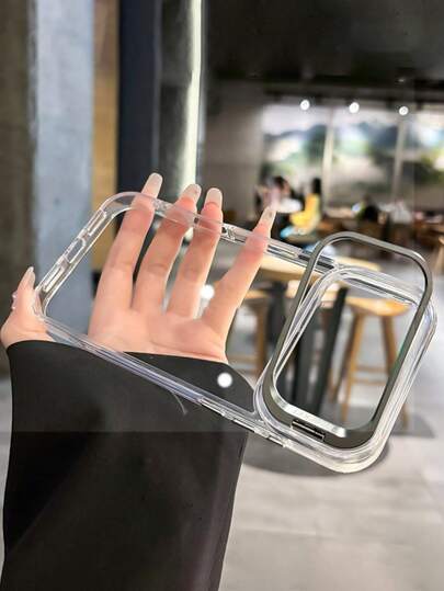 1pc Minimalist Clear Transparent Lens Bracket Protective Phone Case Compatible With IPhone 17 Pro Max 17 Pro 16 Pro 15 14 13 Pro Max 16 Pro Max 14 15 16 Plus Shockproof Bumper Back Cover