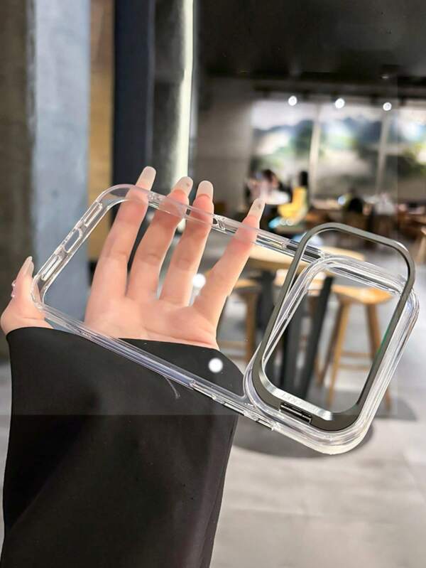 1pc Minimalist Clear Transparent Lens Bracket Protective Phone Case Compatible With IPhone 17 Pro Max 17 Pro 16 Pro 15 14 13 Pro Max 16 Pro Max 14 15 16 Plus Shockproof Bumper Back Cover